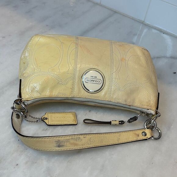 Coach Bag Purse Handbag Y2K Leather Signature Stripe Logo Patent Crossbody Bag - Picture 12 of 16